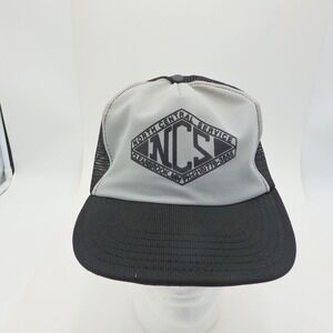 Vintage North Central Service Clearbrook MN Gray Black Snapback Trucker Hat Cap